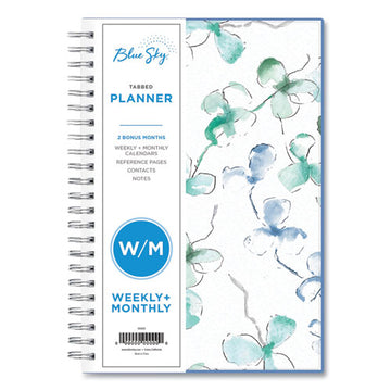 Blue Sky® Lindley Weekly-monthly Planner, Lindley Floral Artwork, 8 X 5, White-blue-green Cover, 12-month (jan To Dec): 2022 freeshipping - TVN Wholesale